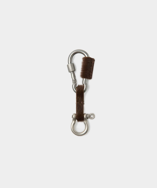 Cowhide Carabiner Key Ring (Brown)