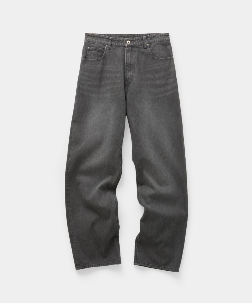 Brushed Rib Texture Jeans (Washed Gray)