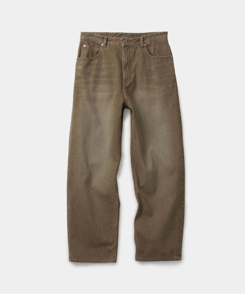 Brushed Rib Texture Jeans (Washed Beige)