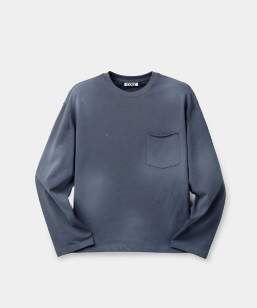Painted Long Sleeve T Shirt (Washed Charcoal)