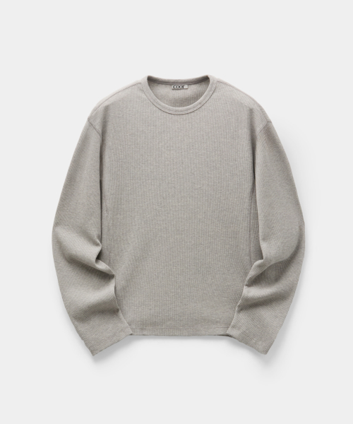 Regular Fit Waffle Long Sleeve (Melange Gray)