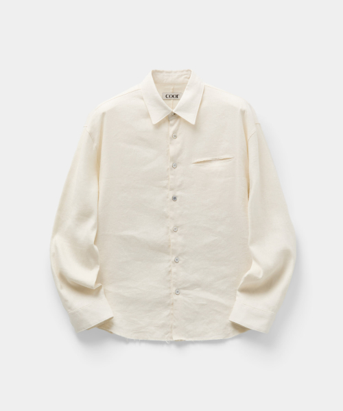 Linen Silk Cutted Shirts (Ivory)