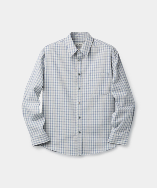 Cotton Blue Tartan Check Shirts (Light Blue)