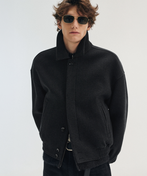 Lindemann Wool Blouson Jacket Charcoal Black