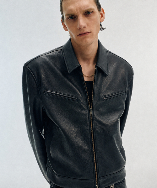 Rigel Lambskin Leather Jacket Black