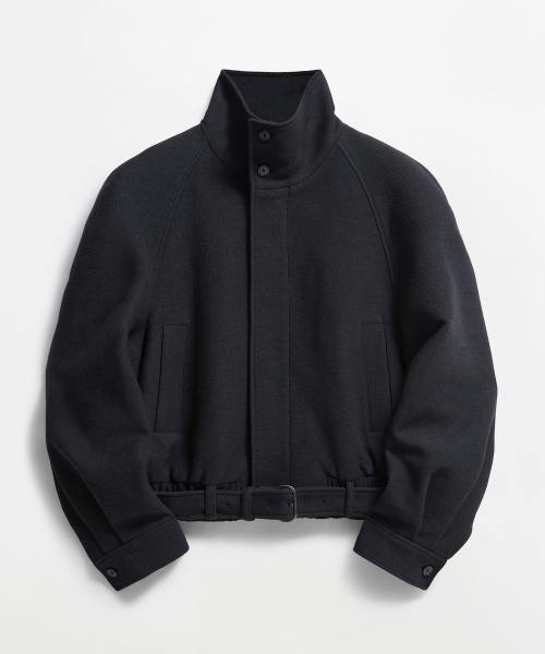Buster Wool Cotton Blouson Jacket Basalt Black