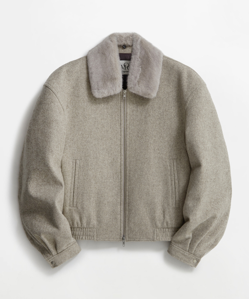 Alvek Fox Wool Blouson Jacket Dust Beige