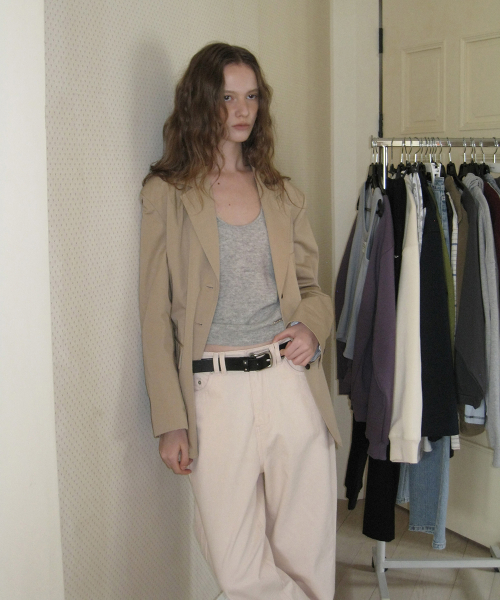 Rivlet single cotton jacket - Beige