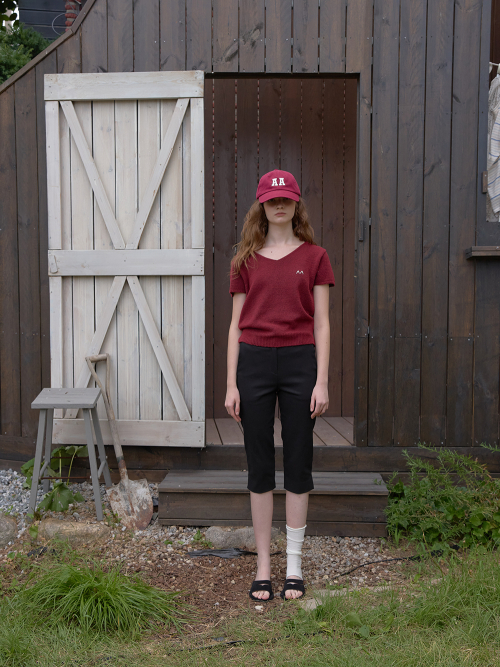 Rony half v knit - Burgundy