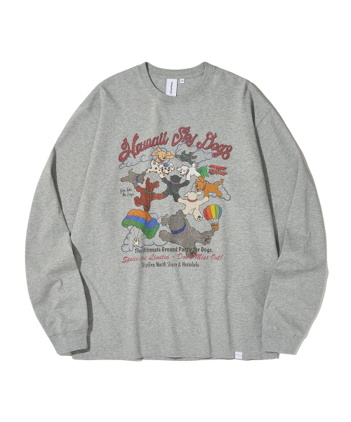 Sky Dog Long Sleeve T-Shirt_Melange Gray