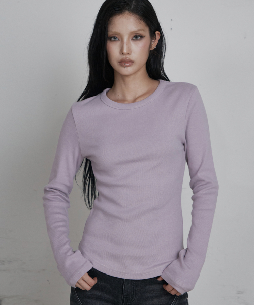 C 90S LINE BASIC LONG SLEEVE T-SHIRT_SMOKE PINK
