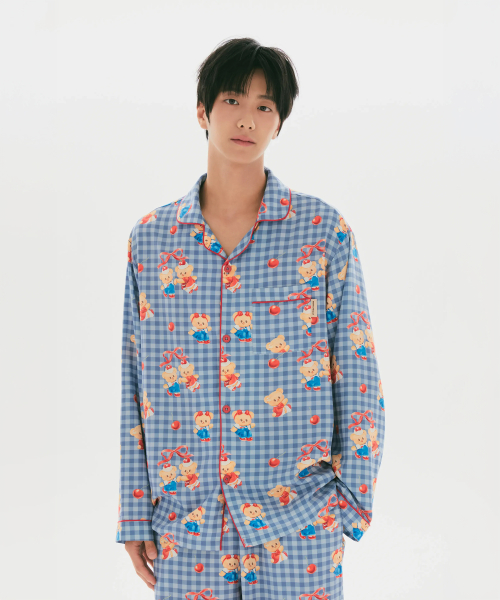 BUTTER BEAR Long-Sleeve Pajamas (Navy)_SPPPG49U15