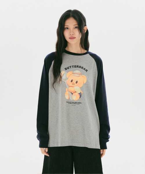 BUTTERBEAR Raglan Long-Sleeve Tee (Navy)_SPLAG49U07
