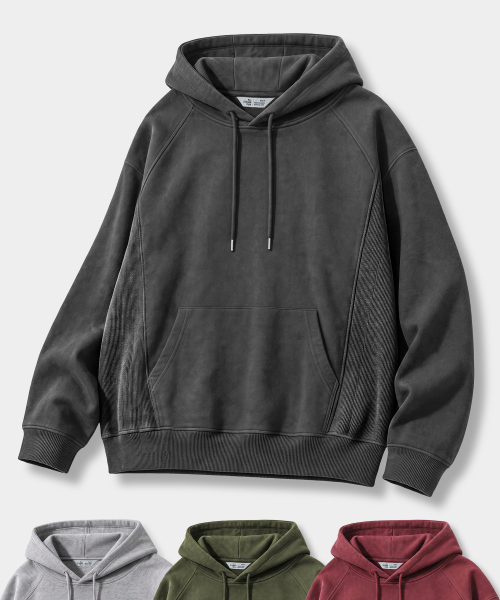 © EVERYONES ESSENTIAL SWEAT HOODED T-SHIRT (VTG FADE)_4 COLOR