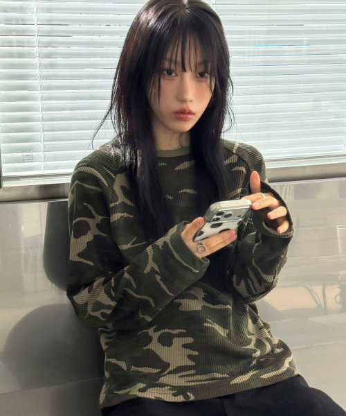 카모 래글런 롱 슬리브[그린]