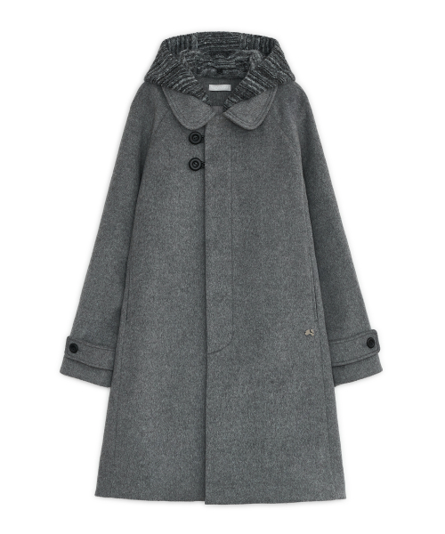 Attachable hooded single coat (Gray)