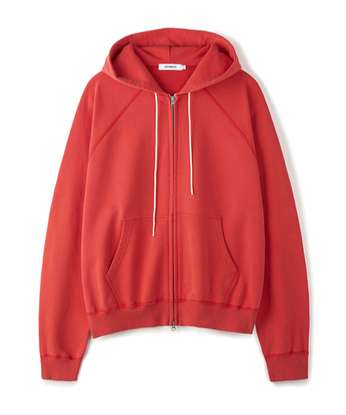 Cropped Zip Up Hoodie Red