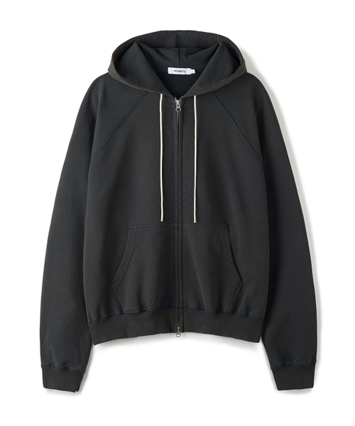 Cropped Zip Up Hoodie Charcoal