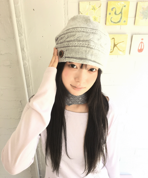 Button cable knit string beanie (Light gray)