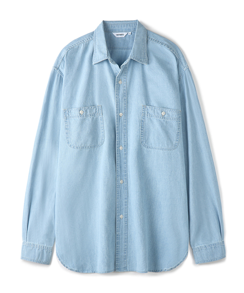 Chambray Work Shirts Washed Blue