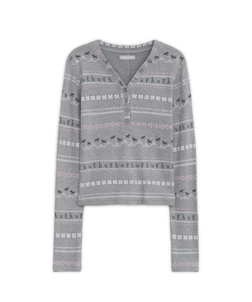 Nordic henry neck top (Gray)