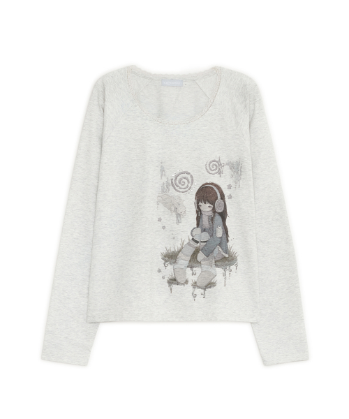 HUGYOURSKIN X Felurya printed top (Oatmeal)