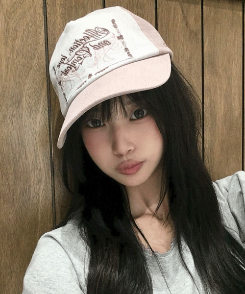Washed ornaments ball cap (Pink)