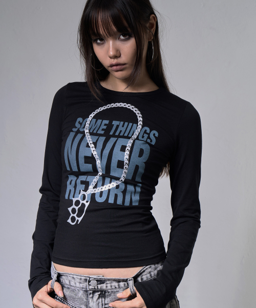 KNUCKLE CHAIN LONG SLEEVE (BLACK) F26ZB526