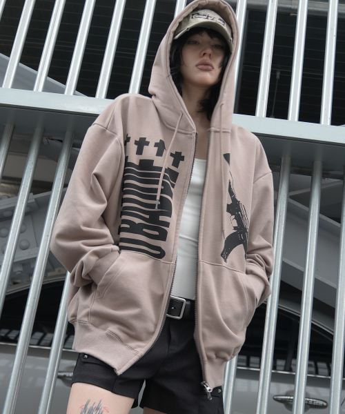 Baddie Hooded Zip-Up (Moka Brown) F26ZA511