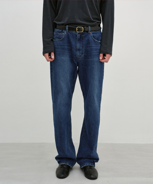Straight Fit Denim Pants BLUE