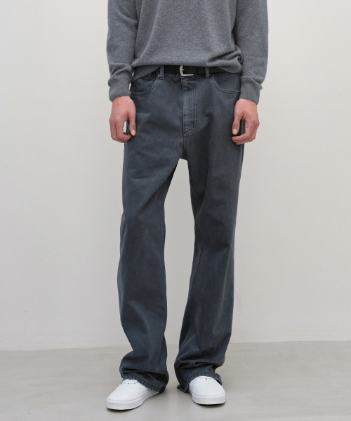 Oil Washed Semi-Wide Pants RUSTY GREY