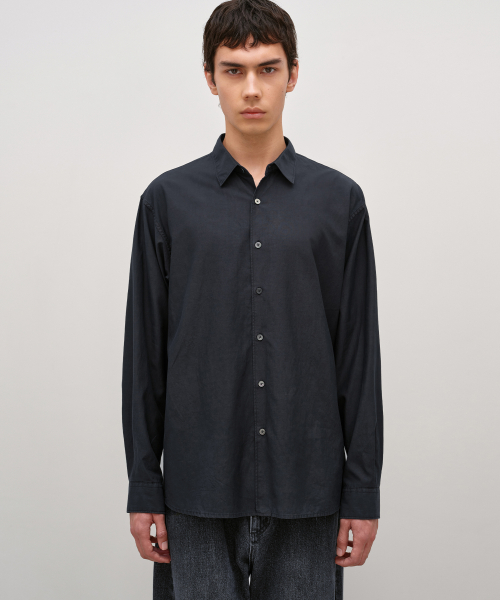 Garment Dyed Cotton Tencel Shirt CHARCOAL