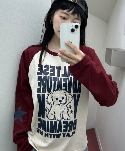 Maltese Adventure Raglan Long Sleeve T-shirt BURGUNDY