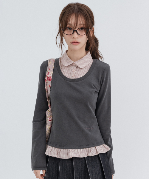 Layered Long-Sleeve Shirts_Charcoal