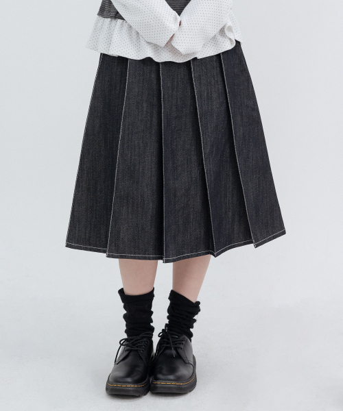 Denim Butterfly Skirts_Navy