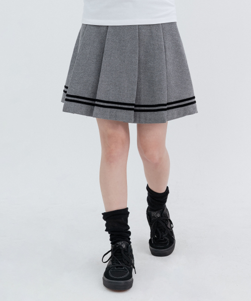 Velvet Midi Pleats_Gray