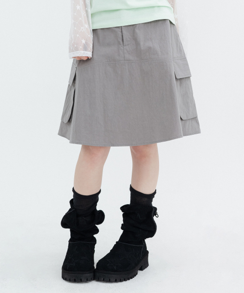 Cargo Midi Skirt_Gray