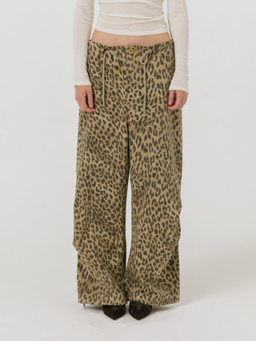 VINTAGE WIDE PANTS / LEOPARD BEIGE