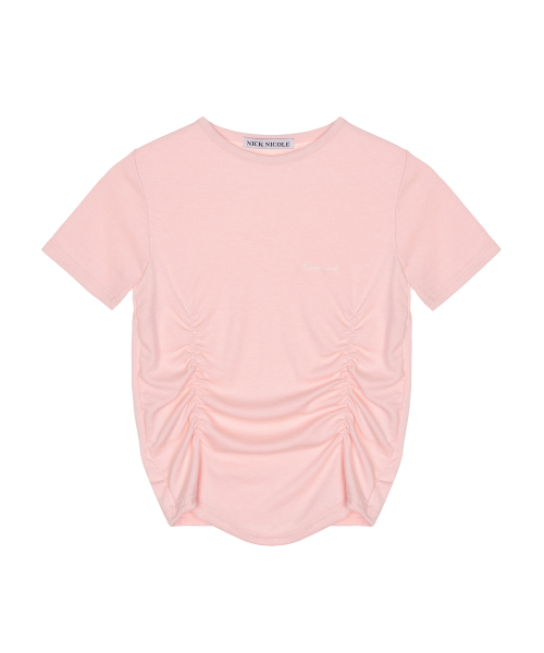 SHIRRING HALF TOP_PINK