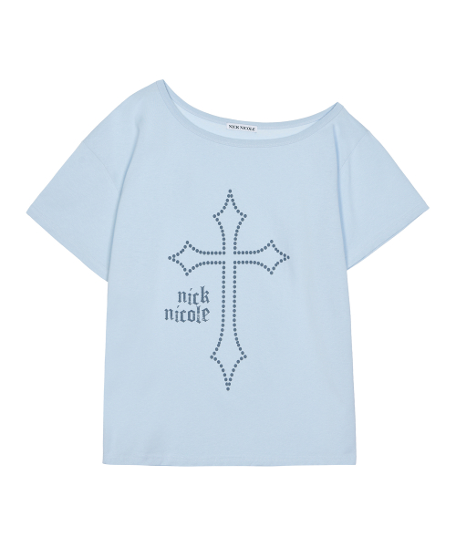 CROSS OFF SHOULDER TOP_SKY BLUE