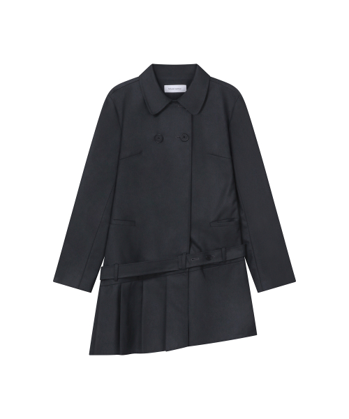 Classic belted jacket dress CHARCOAL