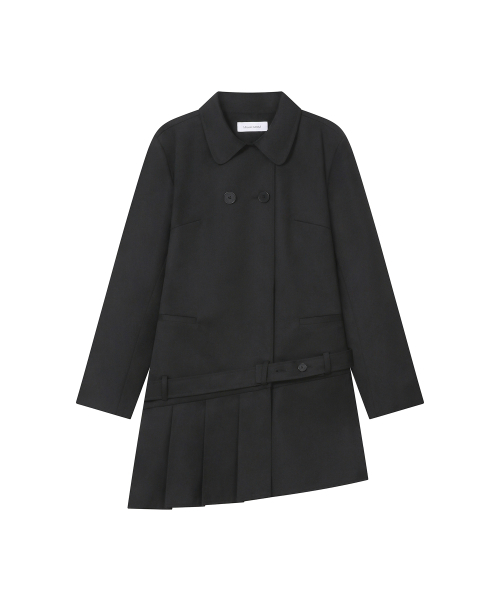 Classic belted jacket dress BLACK