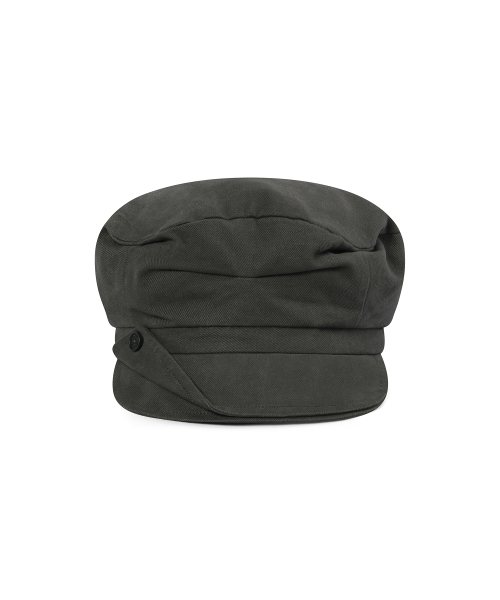 Folding button newsboy cap CHARCOAL