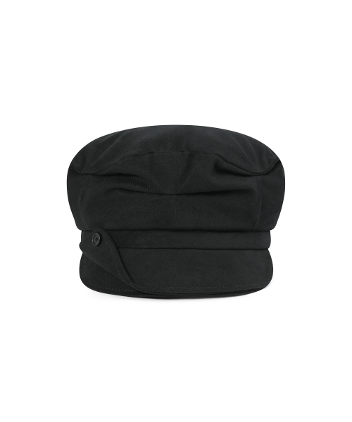Folding button newsboy cap BLACK