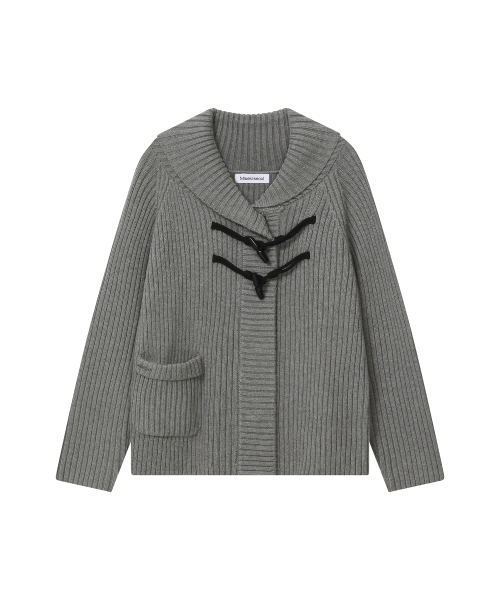 Wide shawl collar knit GREY