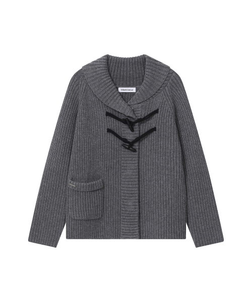 Wide shawl collar knit CHARCOAL