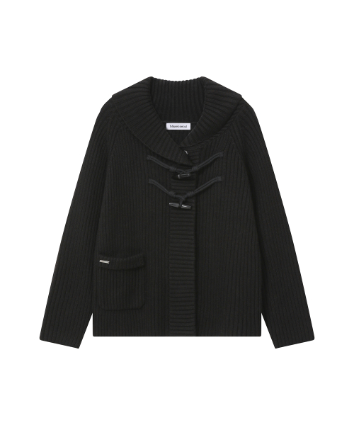 Wide shawl collar knit BLACK