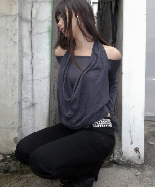 3-WAY OFF-SHOULDER COWL TOP (DARK BLUE) F26ZB519