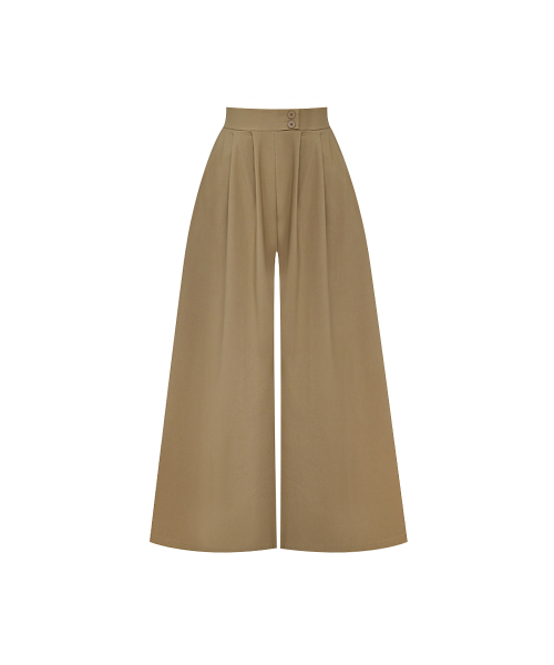 Stretch Pintuck Wide Back-Banding Pants_P6CPT005C