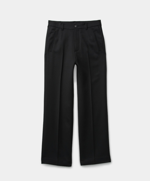 Wool-Blend Straight-Leg Trousers (Black)